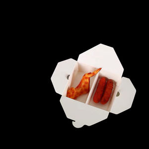 Pink Rectangle Paperboard Self Erecting <b>Boxes</b> with Fruit Pattern for Food Packaging Disposable Takeaway Containers - Product Image 3