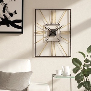 Horloge murale design à mouvement mécanique, horloge sonnante, décoration de bureau moderne, horloge murale en métal noir - Product Image 4