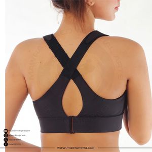 Soutien-gorge de sport Mawra noir à fermeture éclair avant, maintien élevé, sans coutures, col carré, pour l'entraînement et le yoga, vêtements de sport pour femmes - Product Image 4