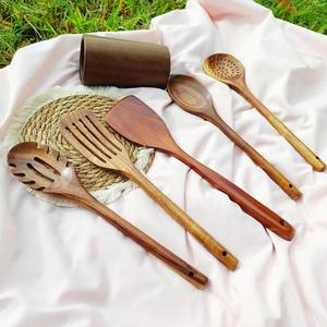 Ustensiles de cuisine gravés, spatule, cuillère, pelle à pâtes, ensemble d'ustensiles de cuisine en bois personnalisés, cadeaux - Product Image 2