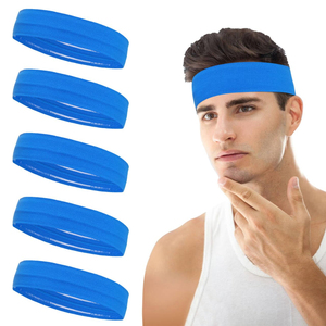 Bandeau élastique uni de style européen et américain pour la course, le fitness et le yoga - Bandeau large anti-transpiration - Product Image 1