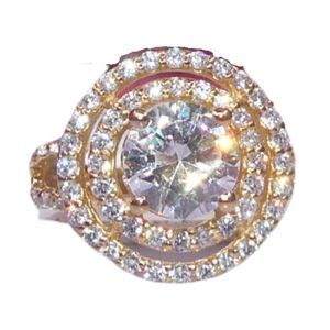 Gemvanity SR1461 Anillo de Oro de 14K Chapado en Oro, Diseño Clásico de Lujo Cristiano con Moissanita de Corte Brillante, Regalo Unisex para Mujer - Product Image 2