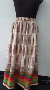 High Quality Elegant Floral Natural Waistline Pencil Maxi <b>Skirt</b> Rayon Chiffon Breathable Eco-Friendly <b>Elasticated</b> Waistband - Product Image 3