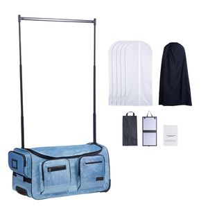 Sac de sport à roulettes de 29 pouces avec port USB, porte-vêtements réglable en hauteur, durable et sécurisé pour la salle de sport - Product Image 1
