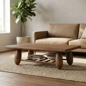 Mesa de Centro Moderna de Madera Sólida Rectangular para Sala de Estar, Entrada, Dormitorio, Comedor, Hogar, Hotel - Product Image 5