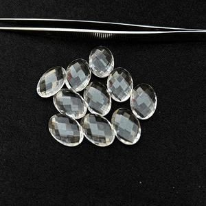 12mm 14mm 16mm cristal naturel Quartz à facettes plat ovale forme brillant coupe pierre précieuse en vrac pour bijoux au fabricant vérifié - Product Image 2