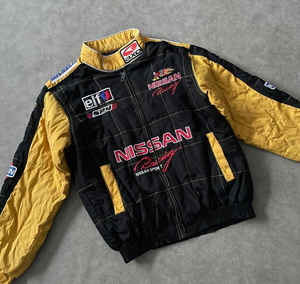 เสื้อแจ็คเก็ตกันลมแขนยาวสำหรับผู้ชาย Nissan Racing ผลิตจากโพลีเอสเตอร์ เหมาะสำหรับทุกฤดูกาล ใช้สำหรับขี่มอเตอร์ไซค์และแข่งรถ พร้อมลายพิมพ์แบบ Heat-Transfer - Product Image 1