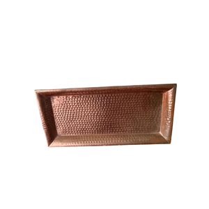 New Rectangular Rose <b>Gold</b> Decor Platter Hotel Restaurant Bulk Serveware Hand Hammered Copper <b>Serving</b> TrayTabletop Centerpiece - Product Image 5