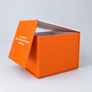 Boîte cadeau rigide de luxe orange avec fermeture magnétique et insert en mousse, emballage personnalisé haut de gamme pour vêtements et cosmétiques, Vietnam OE - Product Image 2