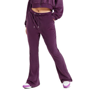 Ensemble de survêtement en velours pour femmes, style streetwear vintage, sweat-shirt à capuche uni décontracté et pantalon de jogging, OEM - Product Image 3
