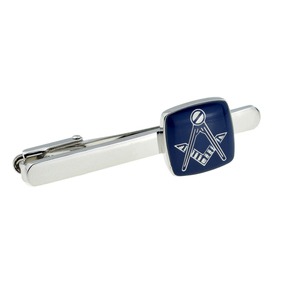 Pince à cravate maçonnique avec équerre et compas, accessoire de la Fraternité des Francs-Maçons pour hommes, design élégant, idée cadeau pour la loge - Product Image 1