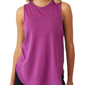 Women Solid Color Crew Neck Knitted <b>Tank</b> <b>Top</b> Casual Breathable Sleeveless <b>Tops</b> Regular Length <b>Purple</b> - Product Image 1