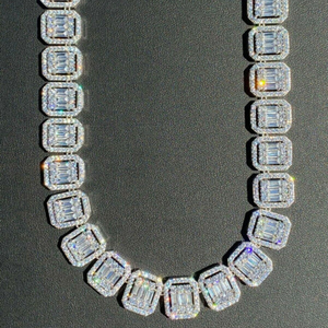 Cadena de Eslabones Cubanos de Plata de Ley 925 con Moissanita, Certificada por GRA, Joyería de Moda Hip Hop para Hombres y Mujeres - Product Image 6