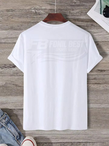 เสื้อยืดกีฬาฤดูร้อนสำหรับผู้ชาย ระบายอากาศได้ดี ผ้าฝ้ายแท้ สวมใส่สบาย ทรงหลวม แขนสั้น มีโลโก้ด้านหน้า ใส่ได้ทุกฤดู - Product Image 3