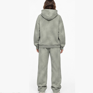 Pantalon de jogging surdimensionné délavé effet soleil pour femme, style streetwear décontracté en mélange de coton, coupe ample, mode vintage - Product Image 4