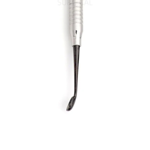 Grattoir osseux dentaire manuel en argent, instrument de greffe osseuse incurvé pour implants dentaires, poignée ergonomique, certifié CE Classe I - Product Image 5
