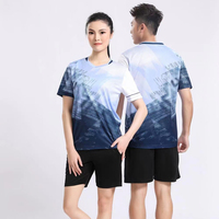 Ensemble uniforme de tennis, badminton et tennis de table respirant à manches courtes imprimé pour adultes, grande taille, unisexe, séchage rapide, personnalisable