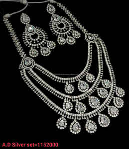Classic American Diamond Bridal Jewelry Set Two-Piece <b>Necklace</b> <b>and</b> <b>Earrings</b> for Wedding Fashionable Classic Style - Product Image 2