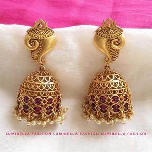 Ruby Kemp 18K Gold Plated Drop Earrings with Freshwater Pearl and Diamond Accent - Product Image 1