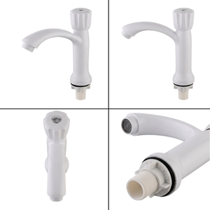 Grifo de lavabo al por mayor, de plástico ABS blanco, con perilla roscada, grifo de agua fría individual para baño, VN129-T3 KSN Vietnam - Product Image 3