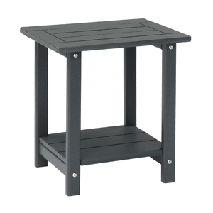 2-Tier Dark Grey HDPE Adirondack Side Table Weather Resistant Small Outdoor Patio End Table - Product Image 1