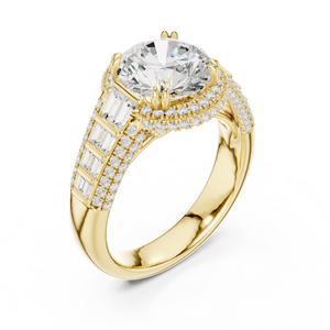 Anillos de Compromiso, Boda y Aniversario Clásicos de Diseñador, Diamante Cultivado en Laboratorio de Corte Redondo de 3 CT, Color E, VS1, Anillo de Oro Sólido de 14K - Product Image 4