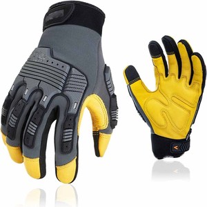Gants de travail de sécurité résistants aux chocs, antidérapants, avec poignet réglable, protection industrielle, 100% polyester, logo personnalisé sur le devant - Product Image 2