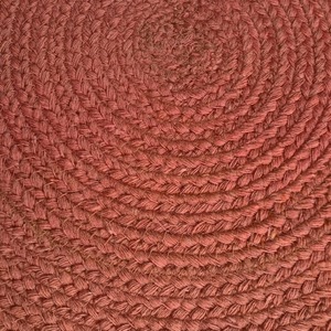 Round Cotton Red Braided <b>Place</b> <b>Mat</b> Washable Home Use Simple Solid Pattern - Product Image 6