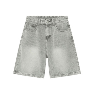 Shorts de Mezclilla Unisex con Estampado de Perro Bordado, Estilo Urbano, Pierna Ancha, Lavados, con Logotipo Personalizado, Venta al Por Mayor OEM B2B - Product Image 4
