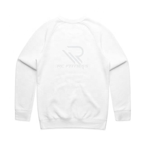เสื้อสเวตเชิ้ตพรีเมียมสำหรับผู้ชาย สีขาว แขนยาว ทรงแร็กแลน ผ้าหนา - Product Image 6