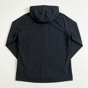 Conjunto de Chaqueta y Pantalones Cortavientos con Capucha Negra para Hombre, de Nailon Personalizado Premium, de Secado Rápido, Estilo Urbano Informal para Primavera - Product Image 3