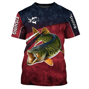 Camiseta de Pesca con Cuello Redondo ODM, Logotipo Personalizado, Ropa de Pesca de Poliéster para Exteriores, Fabricante al por Mayor - Product Image 5