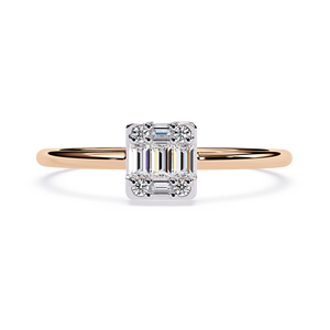 Anillos Apilables Clásicos y Sencillos de Oro Sólido de 14K con Diamantes Cultivados en Laboratorio CVD HPHT de Corte Baguette para Uso Diario - Product Image 2
