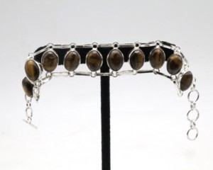 Tiger Eye German Silver <b>Bracelet</b> <b>Adjustable</b> Handmade Natural Stone <b>Bracelet</b> Boho Gemstone Jewelry - Product Image 1