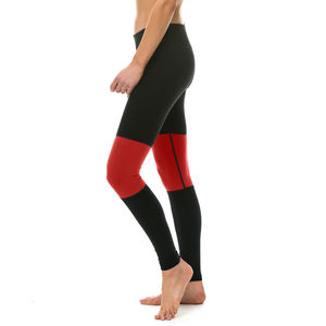 Leggings de yoga de haute qualité, color-blocks noir et rouge, en spandex et polyester, extensibles dans les quatre sens, avec taille élastique - Product Image 4