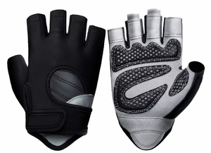 <b>Half</b>-Finger Sports Cycling Gloves Black And Gray With Anti <b>Slip</b> Padding For Gym Training And Riding Bike Racing Gloves Absorbing - Product Image 6