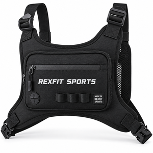 Mochila de hidratación para correr, estilo bandolera, ligera, transpirable, de malla, con arnés de hombro y hebillas ajustables. - Product Image 3