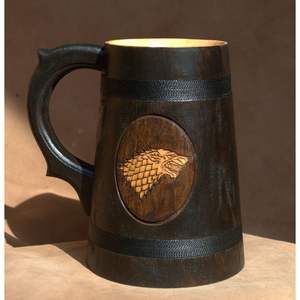 Mug en bois fait à la main pour le café et le thé, finition naturelle, accessoires pour boissons - Product Image 4