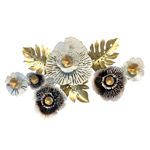 Wholesale High Quality 3D Metal <b>Wall</b> Art Iron Craft Gold Silver Bronze Leaf Sculpture <b>Wall</b> <b>Decoration</b> for Home Office Villa - Product Image 5