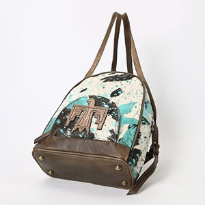Custom Luxury Cowhide Leather <b>Backpack</b> for Women Vintage Western Travel School <b>Backpack</b> <b>Large</b> Capacity Lightweight Bag - Product Image 4