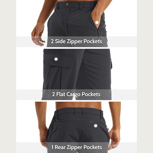 Pantalon Capri pour homme, été, multi-poches, décontracté, coton, élastique, pantalon tactique, vêtements d'extérieur haut de gamme, respirant - Product Image 5