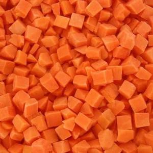 Carottes coupées en dés surgelées IQF – Cubes de carottes surgelées pour l'industrie alimentaire - Product Image 1
