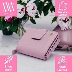 WRIZA Lavender Genuine Leather <b>RFID</b> <b>Wallet</b> for Women | Compact Purse with 9 Card Slots & Secure Closure - Product Image 4