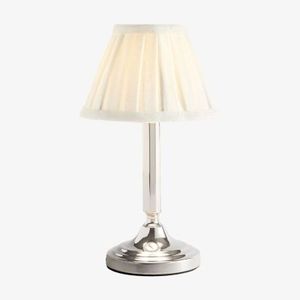 Designer <b>Silver</b> Metal Table <b>Lamp</b> with Modern Cylindrical Shade for Luxury Home Furniture and Interior Styling - Product Image 1
