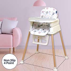 Chaise haute convertible 4 en 1 Polka Tots Grow & Glide Design Heart-(Rose) - Product Image 5