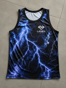 Custom 3D All Over Print Gym Tank Top for Men | Lightning Design Fitness <b>Stringer</b> <b>Vest</b> | Sleeveless Workout Sportswear OEM - Product Image 6