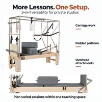 Lit de Pilates professionnel en bois d'érable avec tour de trapèze complète et planche de saut, machine d'entraînement pour les entraîneurs à domicile