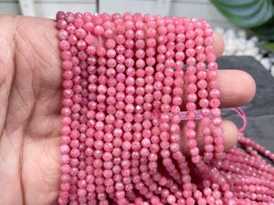 Cuentas Redondas Facetadas de Rodonita Brasileña Natural de 2mm 3mm 4mm, Cuentas Pequeñas de Piedras Preciosas para Pulseras, Collares y Joyería DIY - Product Image 4
