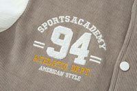 Veste universitaire unisexe avec logo personnalisé en patch chenille, de haute qualité, coupe-vent, col montant, style streetwear