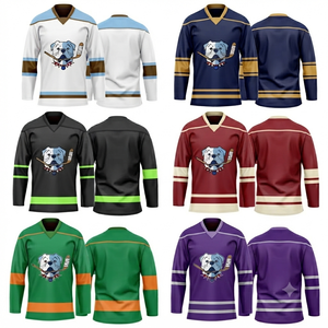Maillot de hockey sur glace à imprimé numérique violet, tissu en maille, séchage rapide, col en V, manches longues, unisexe, nom de l'équipe/nombres/nom du joueur pour adultes - Product Image 4